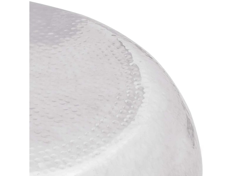  Table basse - table de salon - table à thé martelée en aluminium argenté  - Conforama C