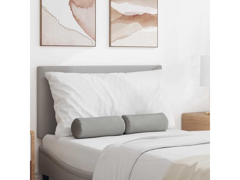  Lot de 2 coussins d'accent, coussins décoratifs, coussins lombaires tissu gris nuage ø 15 x 40 cm cf56697  - Conforama B