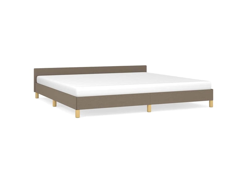  Lit double- lit adulte -  cadre de lit sans matelas taupe 200x200 cm tissu  - Conforama A