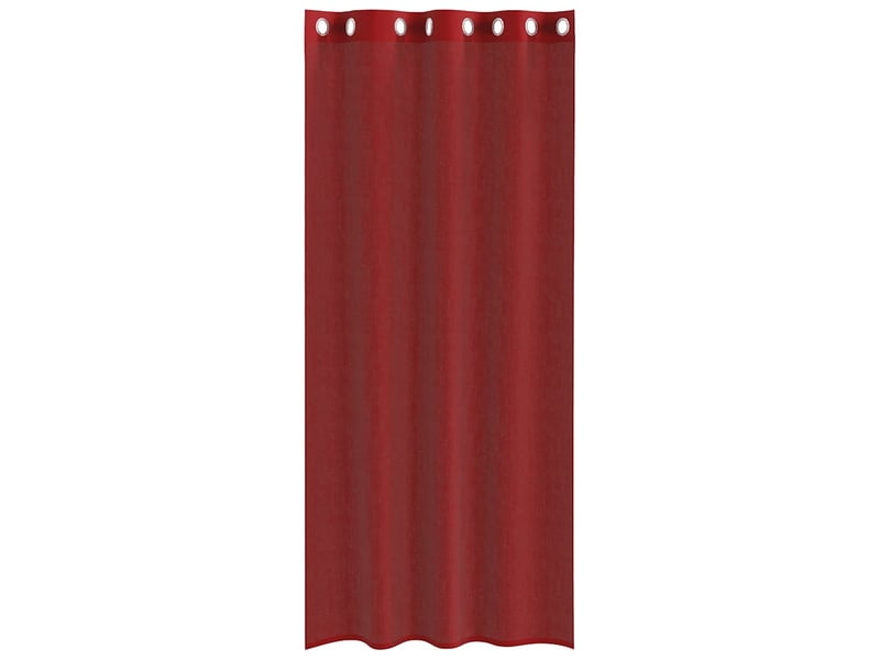  Lot de 2 rideaux en voile, voilages avec œillets rouge bordeaux cf44408  - Conforama D
