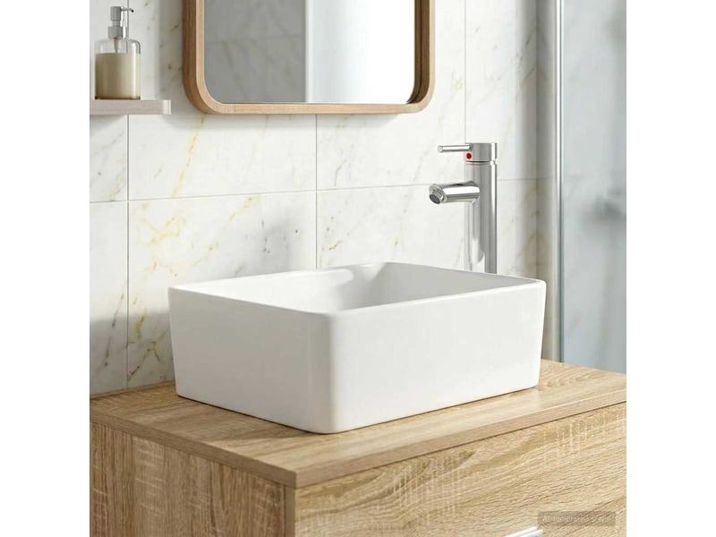  Lavabo de salle de bain avec robinet et évacuation chrome shl8317  - Conforama B