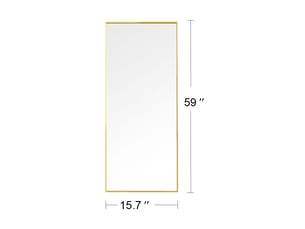 Miroir rectangulaire à fixer coloris doré <strong></strong>  <strong></strong> - 150 cm x 40 cm