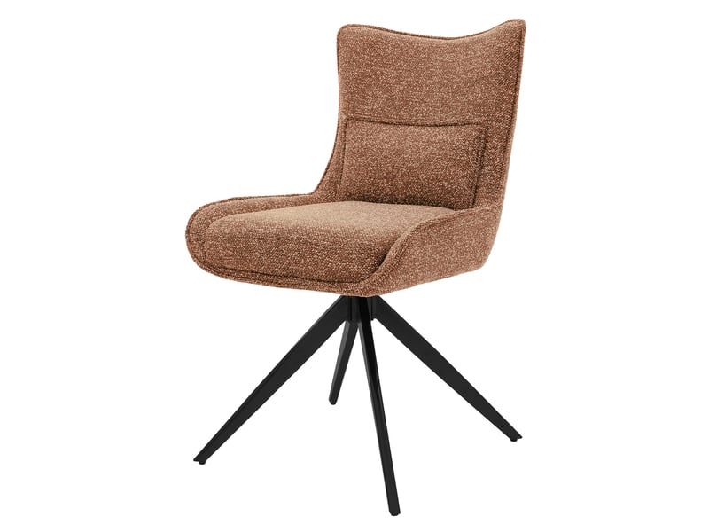  Ml-design chaise salle à manger pivotante à 360° en tissu bouclette rouge, piètement étoile en acier robuste, coussin lombaire intégré, siège rembourré confortable pour salon et cuisine, max 120 kg  - Conforama A