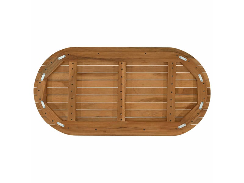  Vidaxl plateau de table 90 x 45 x 3,5 cm ovale bois de teck massif  - Conforama E