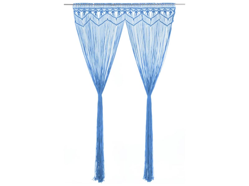  Rideau en macramé, rideau de porte bleu 140x240 cm coton cf43866  - Conforama B