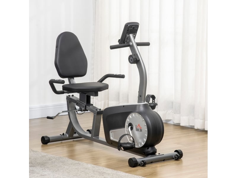  Vélo semi-allongé à résistance réglable 8 niveaux gris et noir avec écran lcd, idéal pour vous entraîner à domicile  - Conforama B