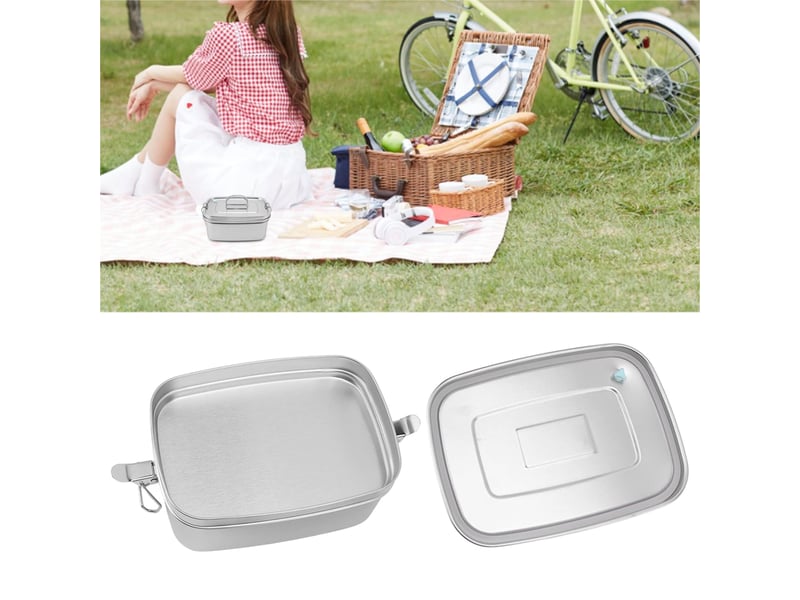  Boîte à lunch double couche en acier inoxydable boîte portable de 1,5 l pour étudiants, employés de bureau, cantine, pique-niqu  - Conforama D