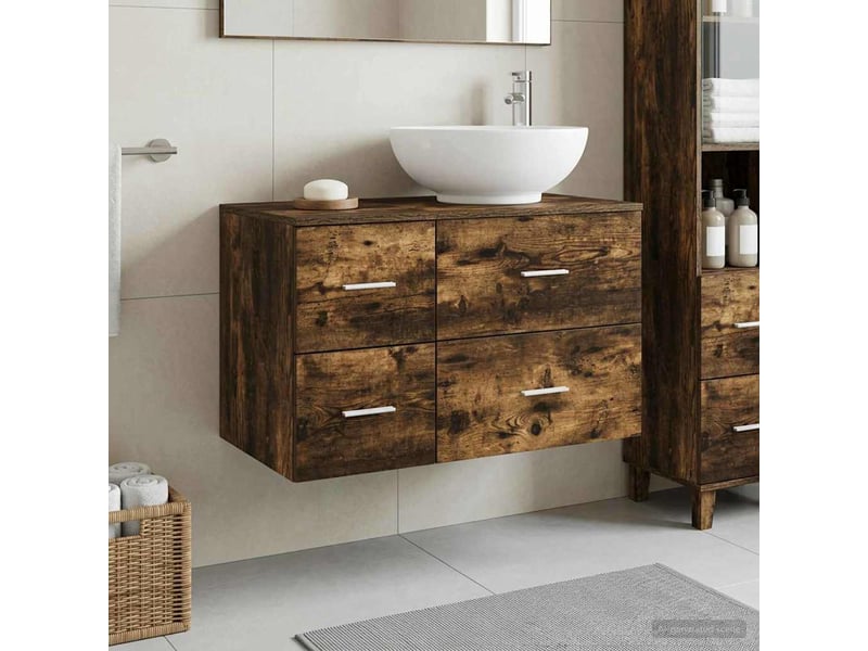  Ensemble de mobilier de salle de bain 2 pc chêne fumé cf64080  - Conforama B