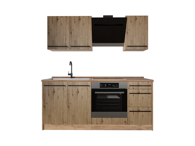  Vicco cuisine, chêne artisanchêne doré, 180cm sans pt  - Conforama A