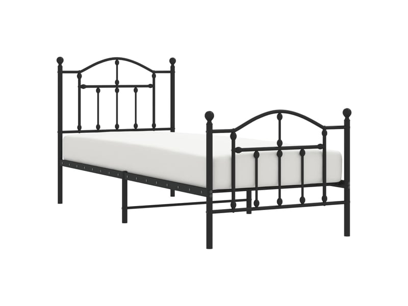 Lit simple- lit adulte - cadre de lit métal sans matelas avec pied de lit noir 80x200 cm - Conforama C