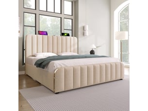 Lit coffre 140x200 cm <strong>HAUSS SPOLE</strong>  <strong></strong> coloris beige