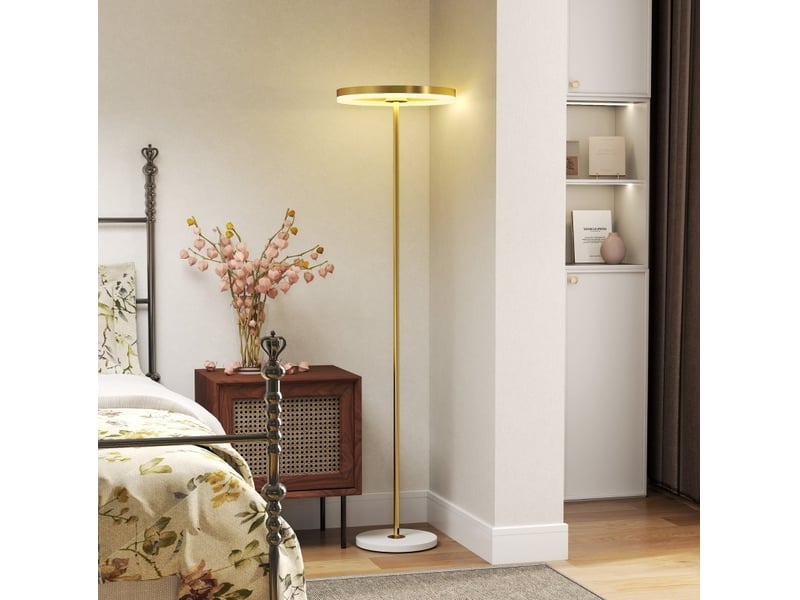  Lampadaire led 40x40x157,5 cm réglable métal doré  - Conforama B