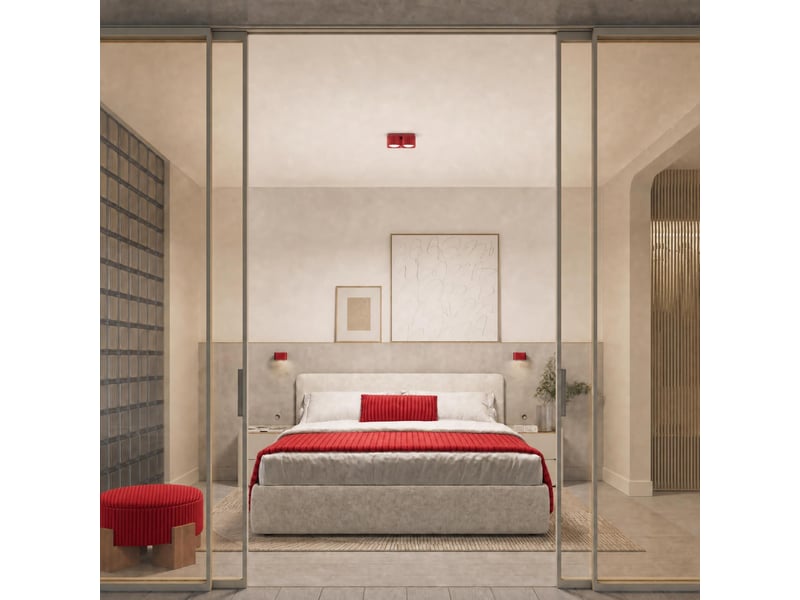  Plafonnier riff 1 rouge gx53 aluminium moderne 6x10x10cm SL.3088 - Conforama B