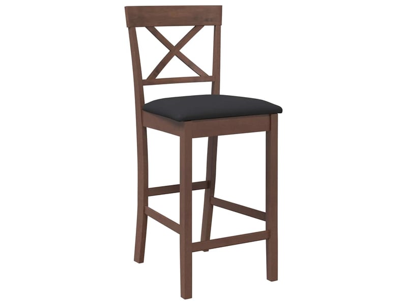  Lot de 2 tabouret de bar avec coussins en bois massif marron et caoutchouc shl67716  - Conforama D