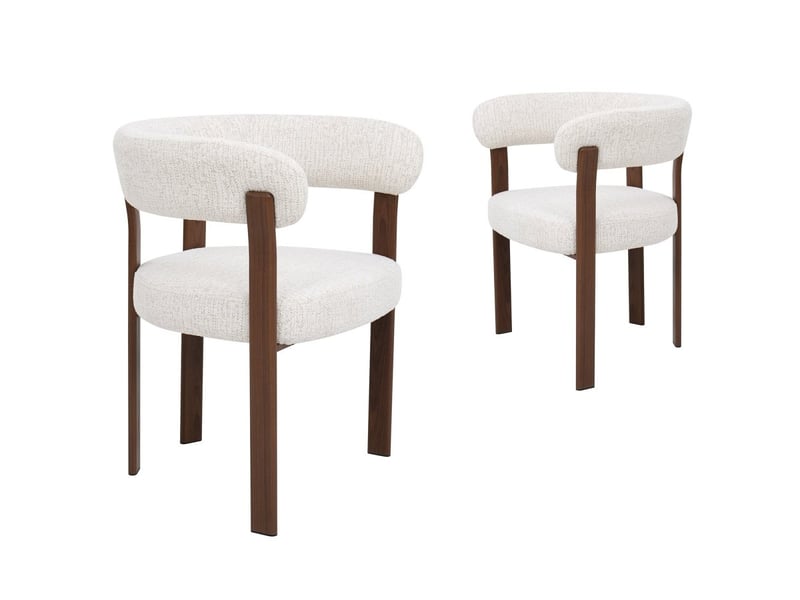  Lot de 2 chaises en velours tissé écru pieds en métal marron diego A4096-ECR-MARR - Conforama A