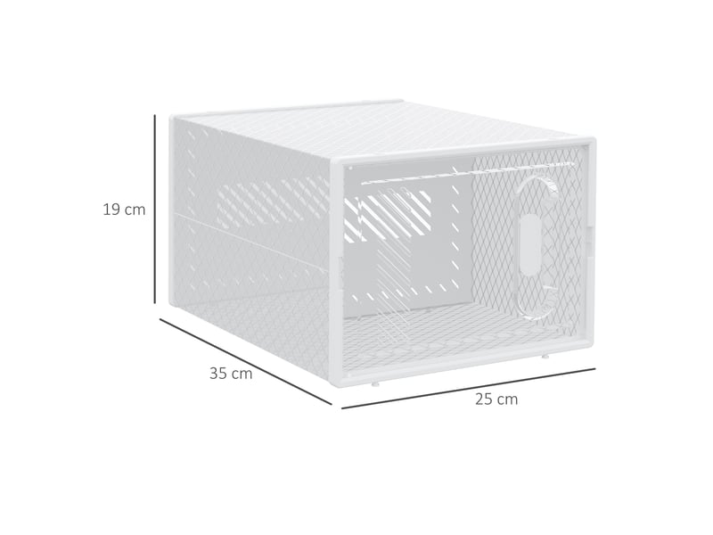  Lot de 8 boites cubes rangement à chaussures modulable avec portes transparentes - 25 x 35 x 19 cm  - Conforama E