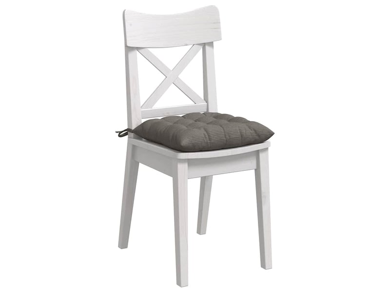  Lot de 4 coussins de siège, coussins décoratifs tissu en velours côtelé gris clair cf59986  - Conforama C