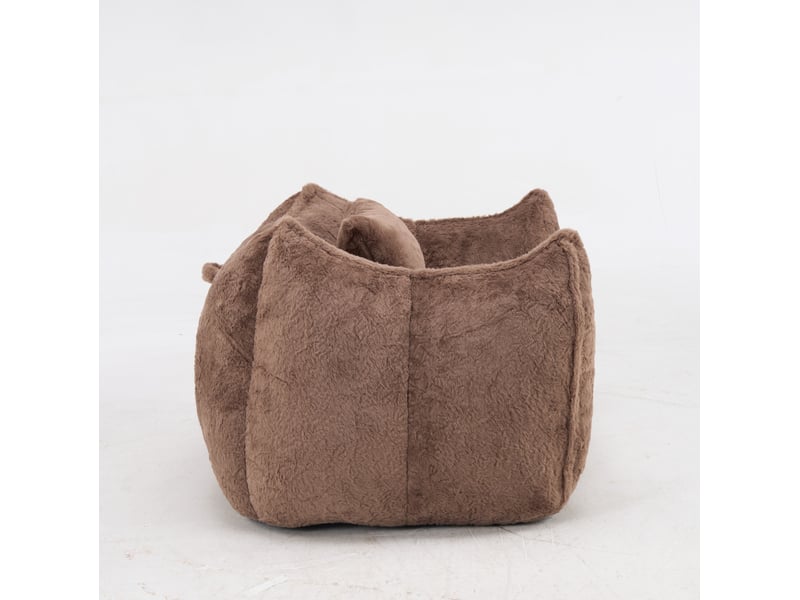 Fauteuil pouf géant 123x97x73 cm – kaki – coussin inclus, dossier enveloppant et mousse haute densité - Conforama A