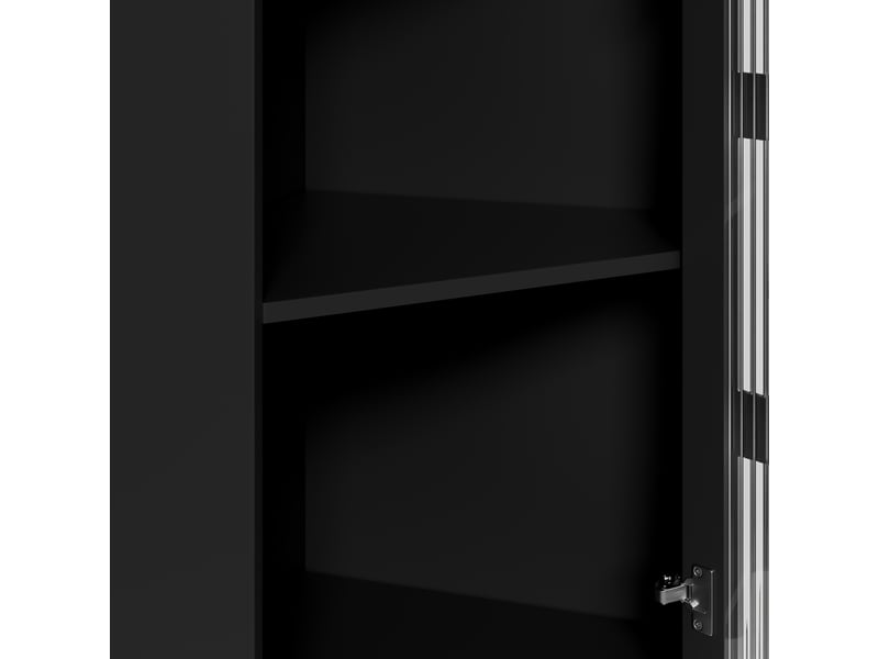  Meuble d'angle avec led contrôlée par application mdf noir 63.5x124 cm N656P350870B - Conforama D