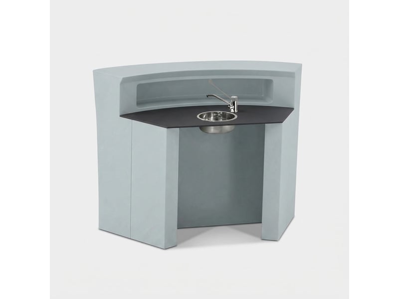 Comptoir de bar professionnel avec évier intégré hangar anthracite - turquoise - Conforama A