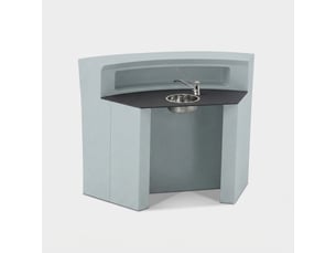 Comptoir de bar professionnel avec évier intégré hangar anthracite - turquoise