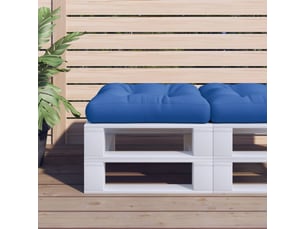 Coussin de palette, coussin de chaise, coussin de canapé bleu 58x58x10 cm tissu cf55298