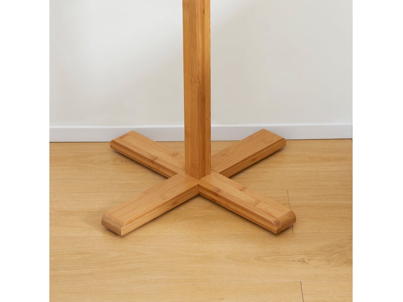  Porte manteaux sur pied 49,5 x 49,5 x 178 cm en bambou avec 8 crochets, pour entrée et chambre, naturel et fonctionnel  - Conforama E