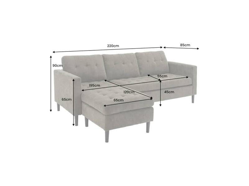 Canapé d'angle city vert foncé capitonné réversible – canapé contemporain en velours côtelé - Conforama C