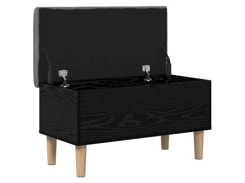 Banc chambre, banc de rangement avec coussin chêne noir 82x42x46 cm  - Conforama C