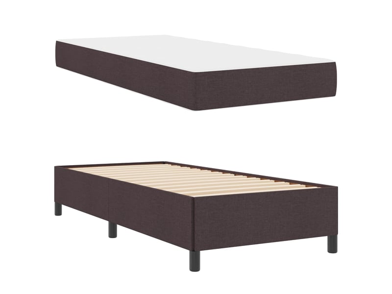  Lit simple- lit adulte -  lit à ressorts marron foncé 100 x 200 cm tissu  - Conforama D