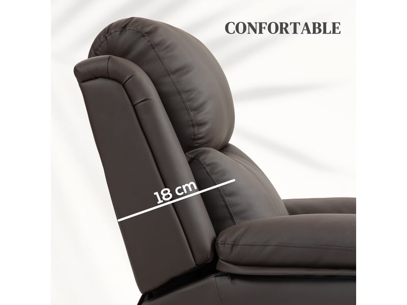  Fauteuil releveur électrique fauteuil relax électrique avec repose-pied télécommande et 2 pochettes marron 76x90x105cm  - Conforama E
