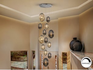 Ovila suspension cluster, fumée, cognac, 13 x e27
