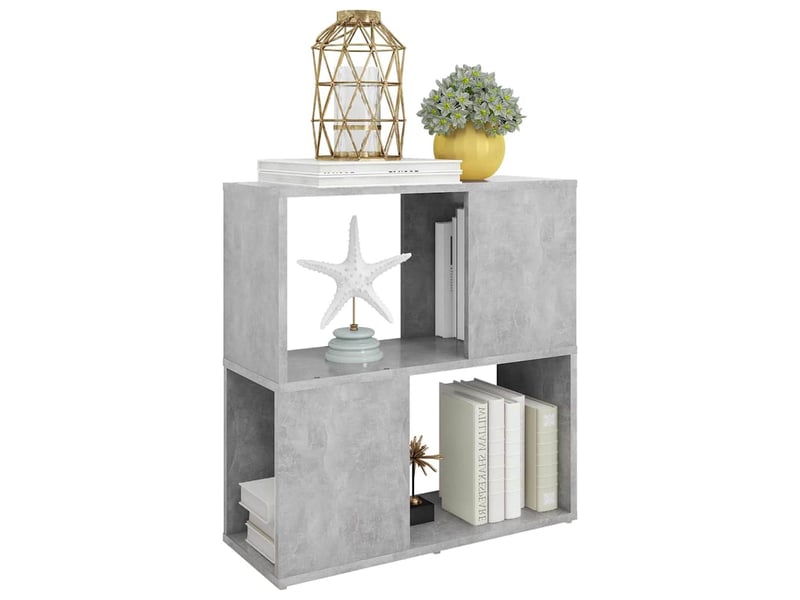  Bibliothèque, meuble de rangement salon gris béton 60x24x63 cm bois d'ingénierie  - Conforama E