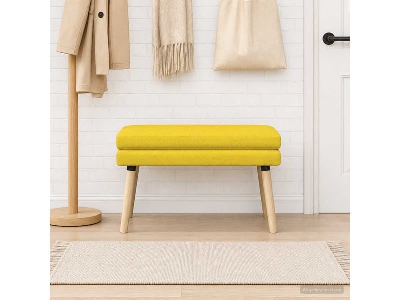  Banc d'entrée, banc à double couche jaune clair 80x40x47 cm tissu  - Conforama D