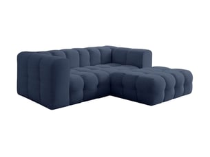 Canapé d'angle droit fixe LOUNGITUDE MILOE 3 places Tissu Bleu foncé