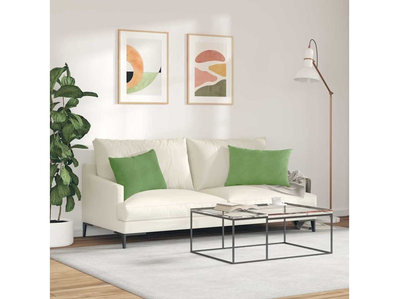 Lot de 2 coussins de canapé, coussins décoratifs vert clair 60 x 40 cm cf59172 - Conforama D