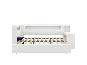 Lit banquette 90x200 cm <strong>LEYTN</strong>  <strong></strong> coloris blanc