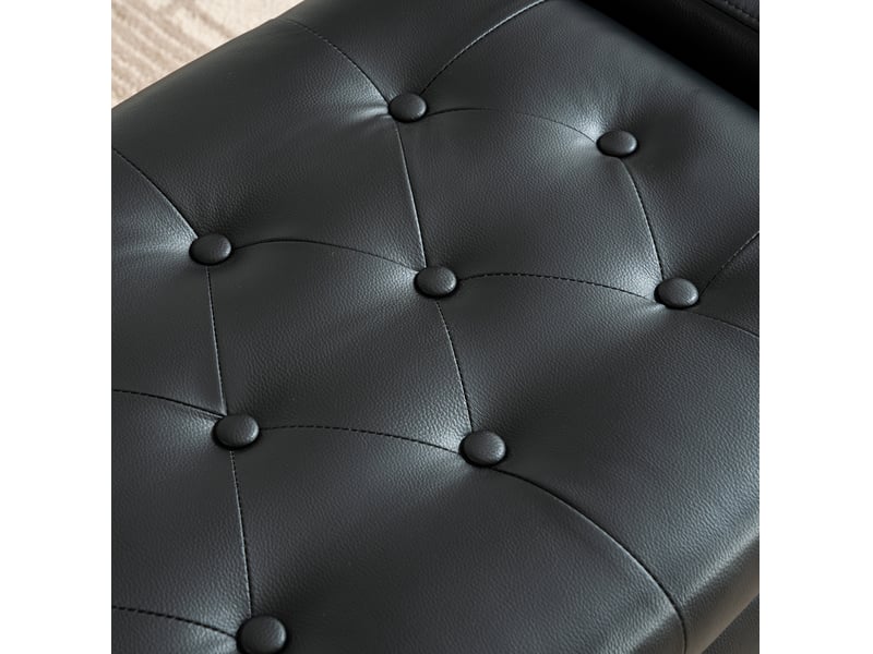  Banc coffre, banc de lit 122x45x47 cm, simili cuir, assise confortable, design très simple, pour chambre et salon, noir  - Conforama E