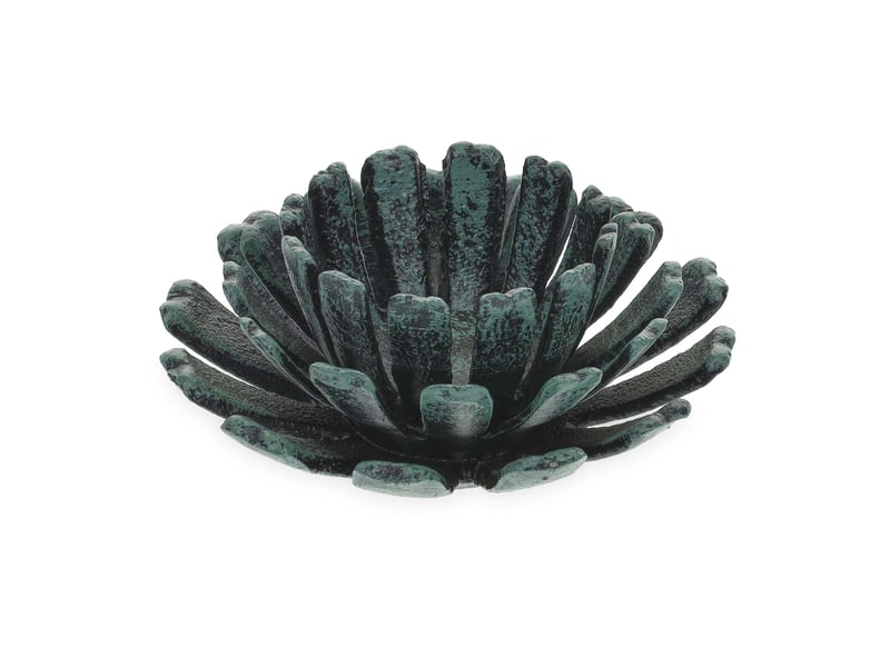  Lot de 2 bougeoirs en forme de fleur pour décoration jardin extérieur ambiance zen 6 x 13,5 cm en fonte noir 13_0012199  - Conforama E