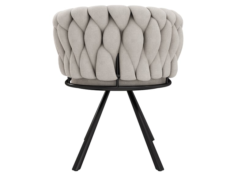 Chaises de salle à manger lot de 2 pivotantes à 360°  - dossier ergonomique, piètement acier lin - noir  - Conforama A