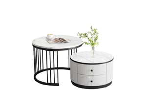 Table basse rond(e) coloris bicolore   - 60 cmx50 cm