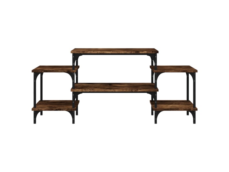 Meuble tv - banc tv - meuble de rangement chêne fumé 117x35x52 cm bois d'ingénierie  - Conforama E