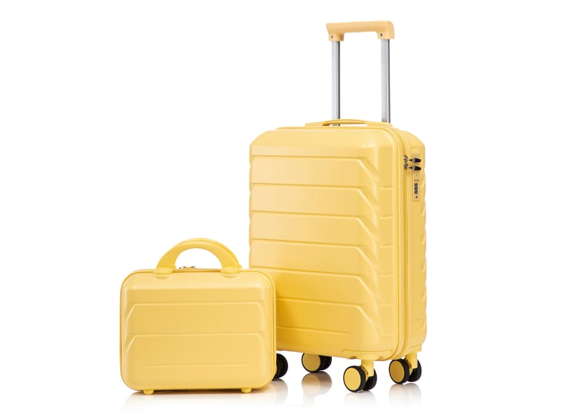  Set de 2 valises rigides,1914 pouces,avec serrure à code,abs,jaune  - Conforama A