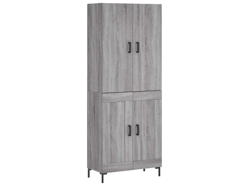 Buffet haut - bahut - meuble de rangement sonoma gris 69,5x34x180 cm bois d'ingénierie  - Conforama A