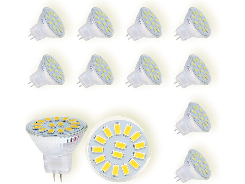  10 ampoules mr11 gu4 4w 6000k 12v 500lm  - Conforama A