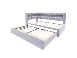 Lit gigogne 90x190 cm BIQZUYA coloris gris