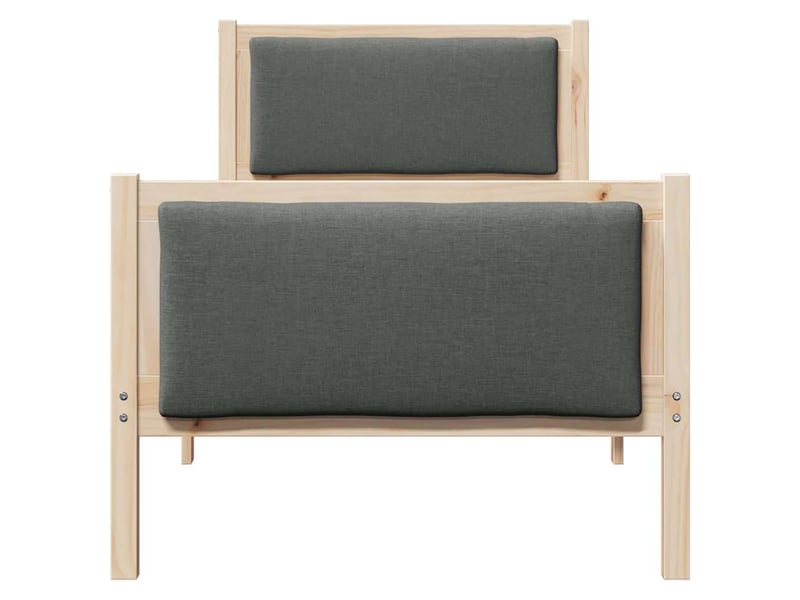  Lit simple- lit adulte -  cadre de lit avec tête de lit gris foncé 80 x 200 cm tissu  - Conforama D