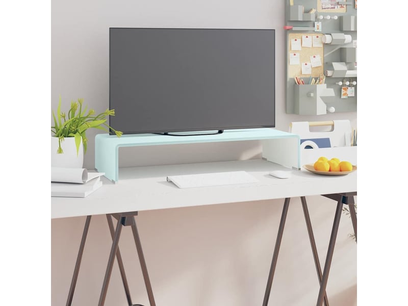  Meuble tv - banc tv - meuble de rangementsupport pour moniteur 70x30x13 cm verre vert  - Conforama B