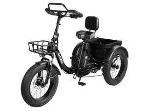 Tricycle électrique 20 eskute t302pro, 48v 250w 20.8ah, confort ergonomique, noir