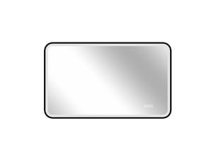 Miroir led salle de bain 100x60 cm – noir – éclairage avantarrière, antibuée et intensité réglable